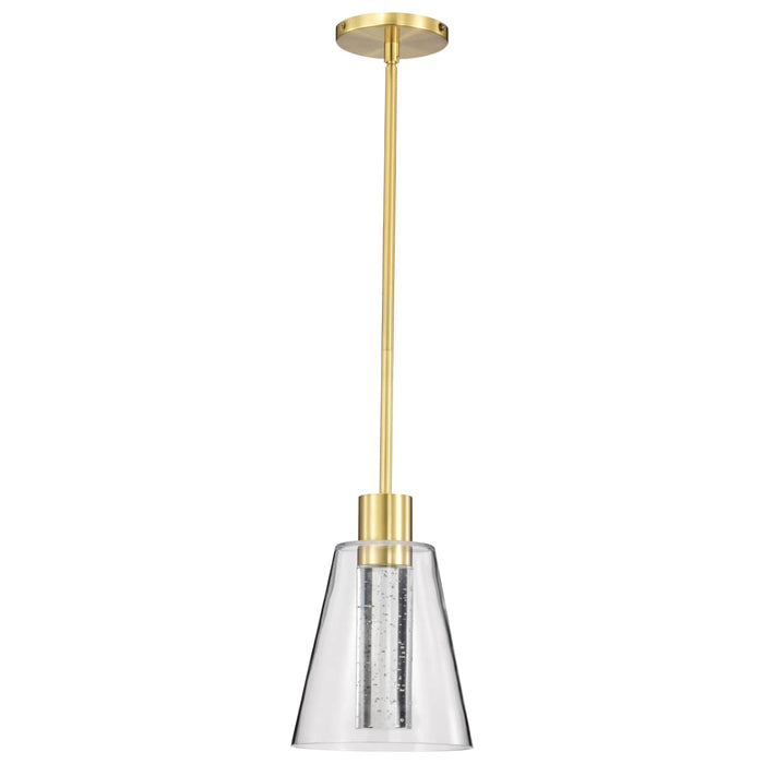 Pendant Nuvo 62-2181 Aura - 7 Inch LED Pendant - Brushed Brass - K9 Bubble Crystal - 3000K CCT Nuvo