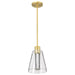 Pendant Nuvo 62-2181 Aura - 7 Inch LED Pendant - Brushed Brass - K9 Bubble Crystal - 3000K CCT Nuvo