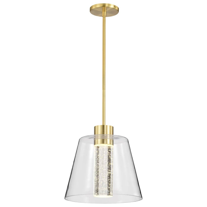 Pendant Nuvo 62-2182 Aura - 12 Inch LED Pendant - Brushed Brass - K9 Bubble Crystal - 3000K CCT Nuvo
