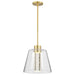 Pendant Nuvo 62-2182 Aura - 12 Inch LED Pendant - Brushed Brass - K9 Bubble Crystal - 3000K CCT Nuvo