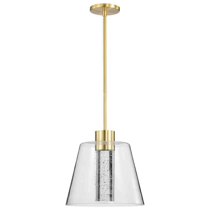Pendant Nuvo 62-2182 Aura - 12 Inch LED Pendant - Brushed Brass - K9 Bubble Crystal - 3000K CCT Nuvo