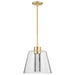 Pendant Nuvo 62-2182 Aura - 12 Inch LED Pendant - Brushed Brass - K9 Bubble Crystal - 3000K CCT Nuvo