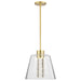 Pendant Nuvo 62-2182 Aura - 12 Inch LED Pendant - Brushed Brass - K9 Bubble Crystal - 3000K CCT Nuvo