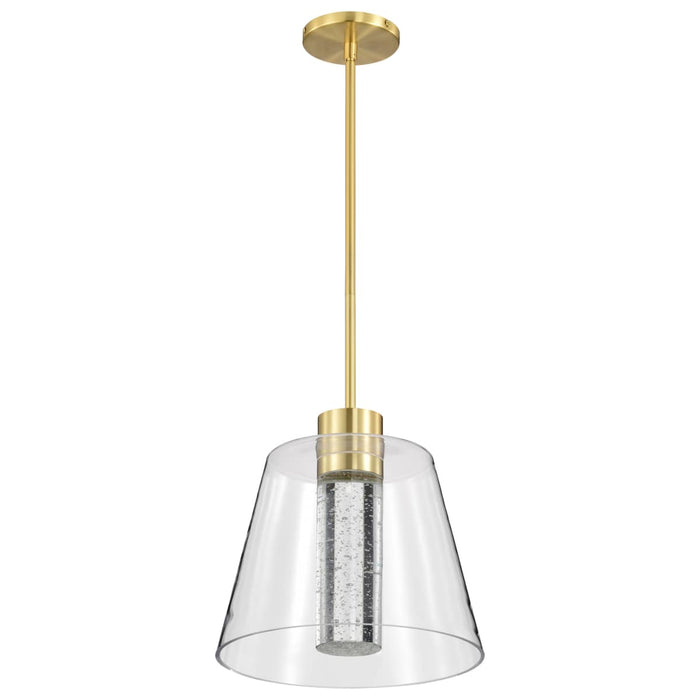 Pendant Nuvo 62-2182 Aura - 12 Inch LED Pendant - Brushed Brass - K9 Bubble Crystal - 3000K CCT Nuvo