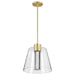 Pendant Nuvo 62-2182 Aura - 12 Inch LED Pendant - Brushed Brass - K9 Bubble Crystal - 3000K CCT Nuvo
