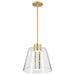 Pendant Nuvo 62-2182 Aura - 12 Inch LED Pendant - Brushed Brass - K9 Bubble Crystal - 3000K CCT Nuvo