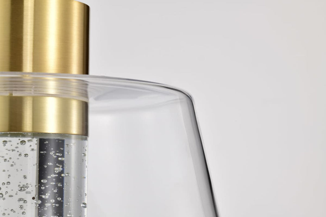 Pendant Nuvo 62-2182 Aura - 12 Inch LED Pendant - Brushed Brass - K9 Bubble Crystal - 3000K CCT Nuvo