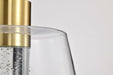 Pendant Nuvo 62-2182 Aura - 12 Inch LED Pendant - Brushed Brass - K9 Bubble Crystal - 3000K CCT Nuvo