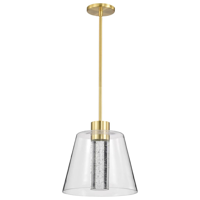Pendant Nuvo 62-2182 Aura - 12 Inch LED Pendant - Brushed Brass - K9 Bubble Crystal - 3000K CCT Nuvo