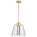 Pendant Nuvo 62-2182 Aura - 12 Inch LED Pendant - Brushed Brass - K9 Bubble Crystal - 3000K CCT Nuvo