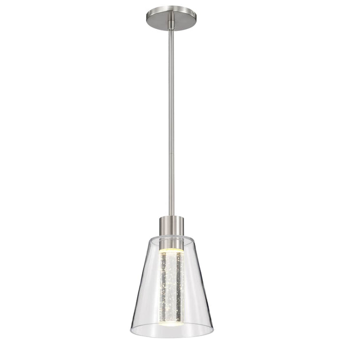 Pendant Nuvo 62-2191 Aura - 7 Inch LED Pendant - Brushed Nickel - K9 Bubble Crystal - 3000K CCT Nuvo