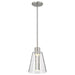 Pendant Nuvo 62-2191 Aura - 7 Inch LED Pendant - Brushed Nickel - K9 Bubble Crystal - 3000K CCT Nuvo