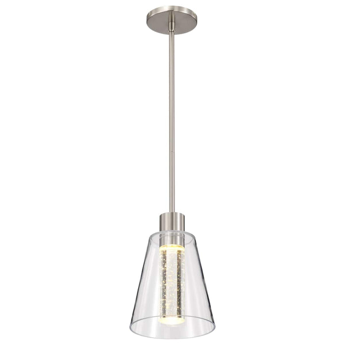 Pendant Nuvo 62-2191 Aura - 7 Inch LED Pendant - Brushed Nickel - K9 Bubble Crystal - 3000K CCT Nuvo