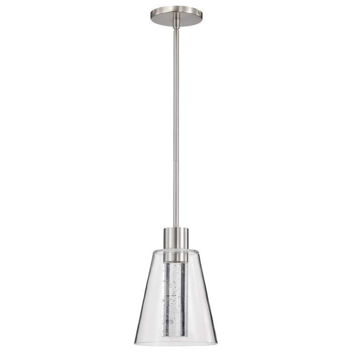 Pendant Nuvo 62-2191 Aura - 7 Inch LED Pendant - Brushed Nickel - K9 Bubble Crystal - 3000K CCT Nuvo