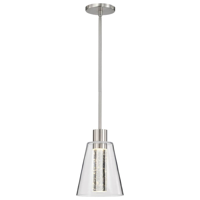 Pendant Nuvo 62-2191 Aura - 7 Inch LED Pendant - Brushed Nickel - K9 Bubble Crystal - 3000K CCT Nuvo