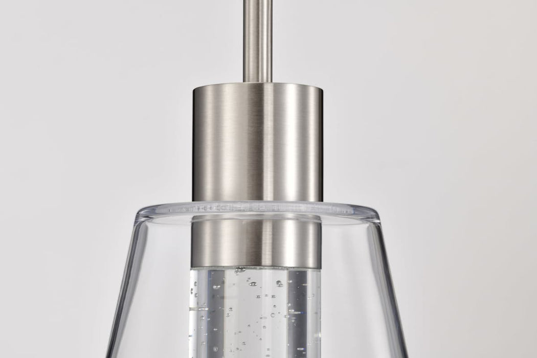 Pendant Nuvo 62-2191 Aura - 7 Inch LED Pendant - Brushed Nickel - K9 Bubble Crystal - 3000K CCT Nuvo