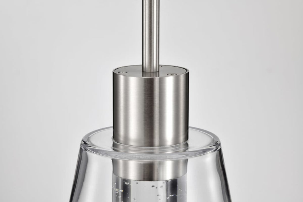 Pendant Nuvo 62-2191 Aura - 7 Inch LED Pendant - Brushed Nickel - K9 Bubble Crystal - 3000K CCT Nuvo
