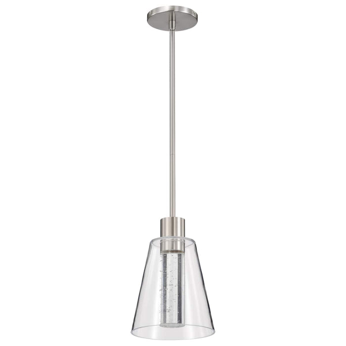 Pendant Nuvo 62-2191 Aura - 7 Inch LED Pendant - Brushed Nickel - K9 Bubble Crystal - 3000K CCT Nuvo