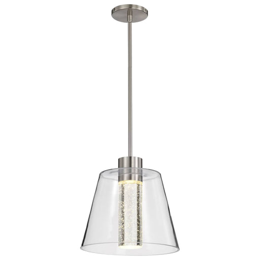 Pendant Nuvo 62-2192 Aura - 12 Inch LED Pendant - Brushed Nickel - K9 Bubble Crystal - 3000K CCT Nuvo