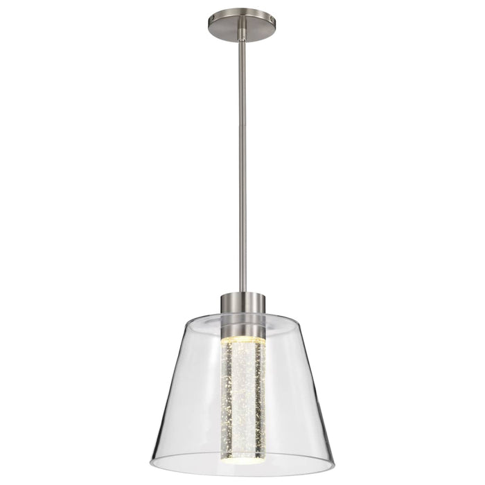 Pendant Nuvo 62-2192 Aura - 12 Inch LED Pendant - Brushed Nickel - K9 Bubble Crystal - 3000K CCT Nuvo