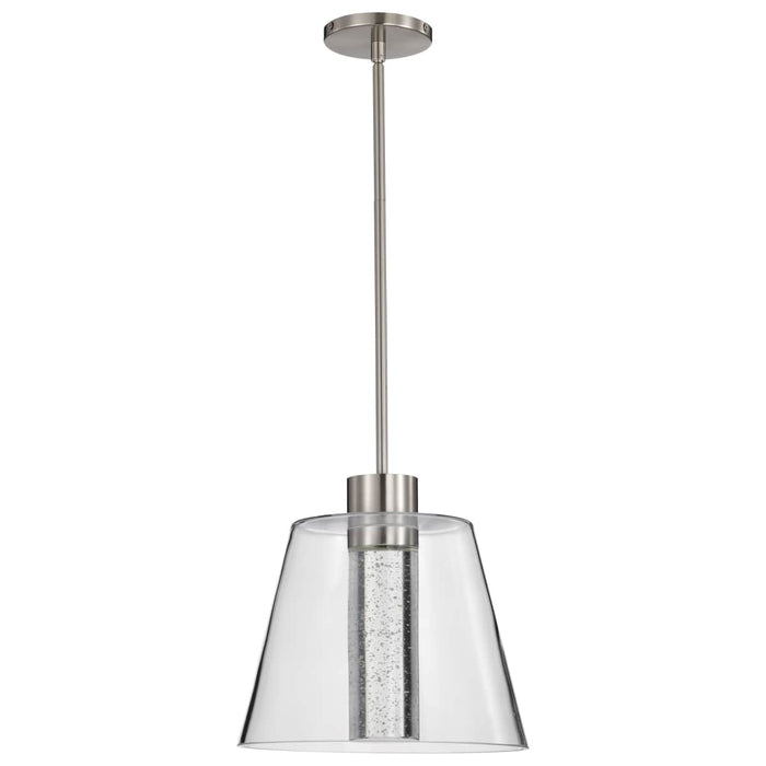 Pendant Nuvo 62-2192 Aura - 12 Inch LED Pendant - Brushed Nickel - K9 Bubble Crystal - 3000K CCT Nuvo