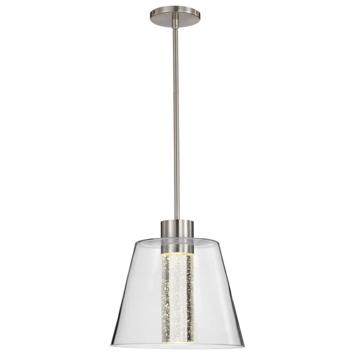 Pendant Nuvo 62-2192 Aura - 12 Inch LED Pendant - Brushed Nickel - K9 Bubble Crystal - 3000K CCT Nuvo