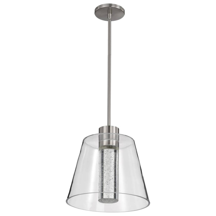Pendant Nuvo 62-2192 Aura - 12 Inch LED Pendant - Brushed Nickel - K9 Bubble Crystal - 3000K CCT Nuvo