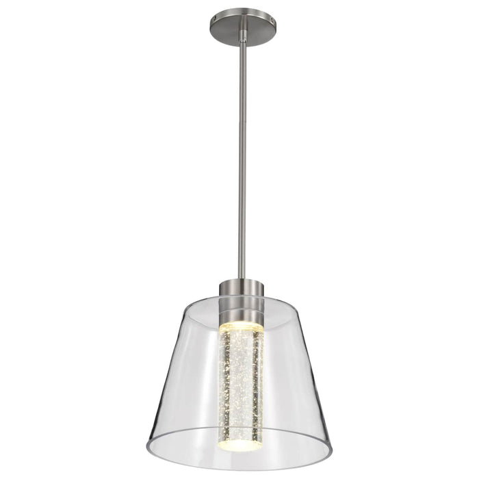 Pendant Nuvo 62-2192 Aura - 12 Inch LED Pendant - Brushed Nickel - K9 Bubble Crystal - 3000K CCT Nuvo