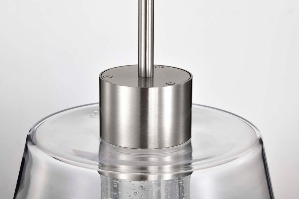 Pendant Nuvo 62-2192 Aura - 12 Inch LED Pendant - Brushed Nickel - K9 Bubble Crystal - 3000K CCT Nuvo