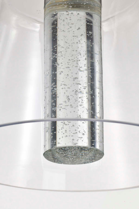 Pendant Nuvo 62-2192 Aura - 12 Inch LED Pendant - Brushed Nickel - K9 Bubble Crystal - 3000K CCT Nuvo
