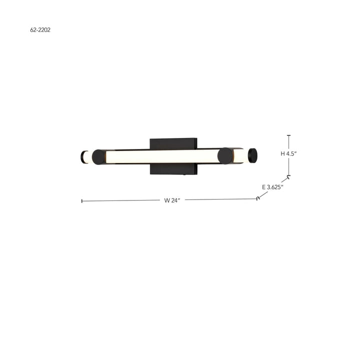 Vanity Nuvo 62-2202 Bowman - 24 Inch LED Vanity - Matte Black - Acrylic Lens Nuvo