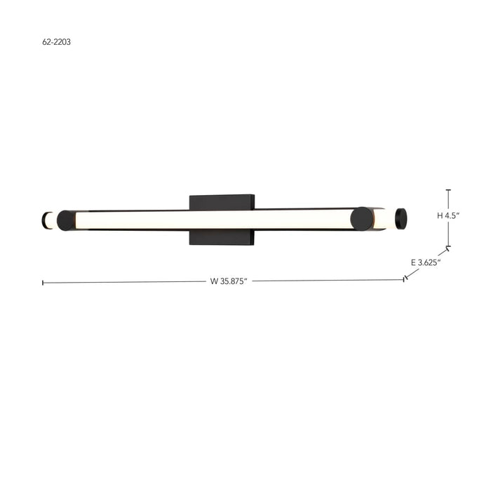 Vanity Nuvo 62-2203 Bowman - 36 Inch LED Vanity - Matte Black - Acrylic Lens Nuvo