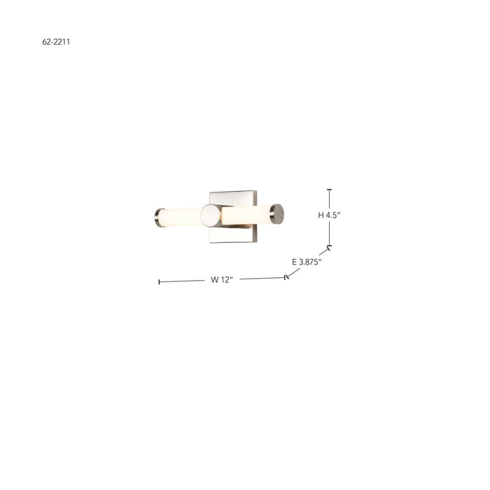 Vanity Nuvo 62-2211 Bowman - 12 Inch LED Vanity - Brushed Nickel - Acrylic Lens Nuvo