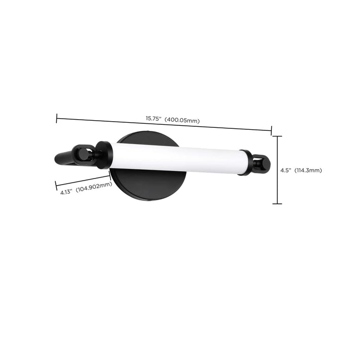 Vanity Nuvo 62-2221 Edgeworth - 16 Inch LED Vanity - Matte Black - Acrylic Lens Nuvo