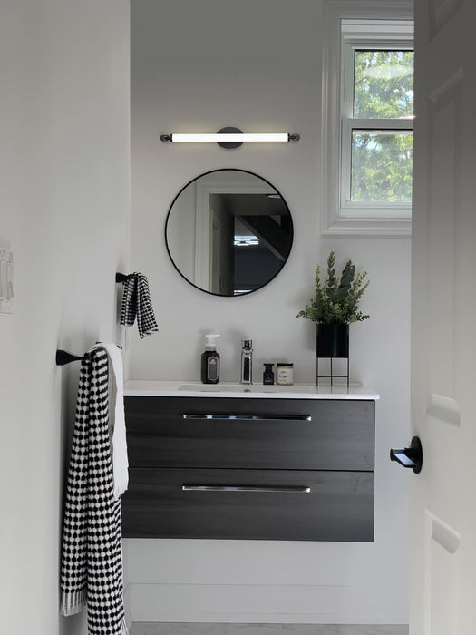 Vanity Nuvo 62-2222 Edgeworth - 28 Inch LED Vanity - Matte Black - Acrylic Lens Nuvo