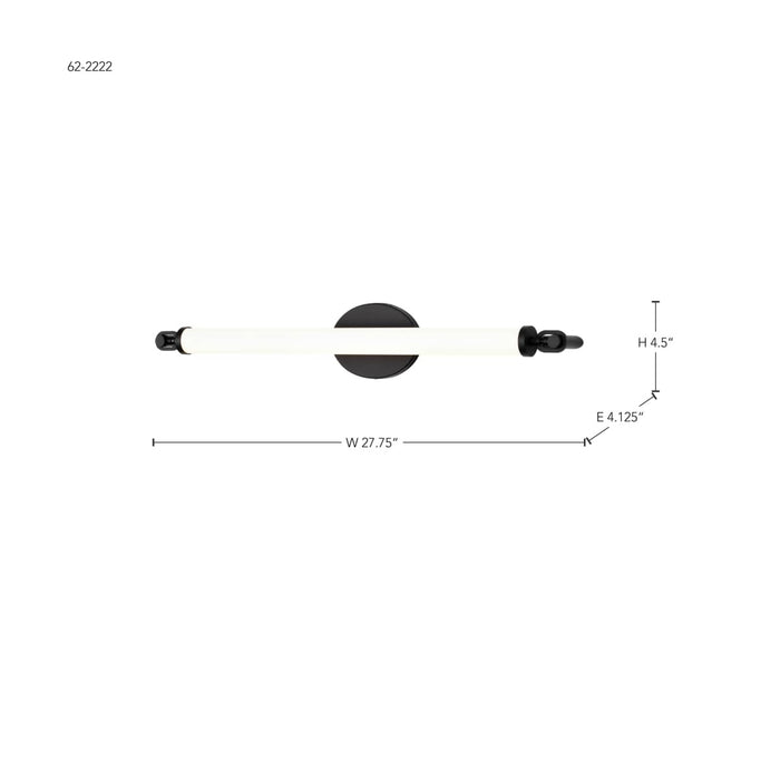 Vanity Nuvo 62-2222 Edgeworth - 28 Inch LED Vanity - Matte Black - Acrylic Lens Nuvo