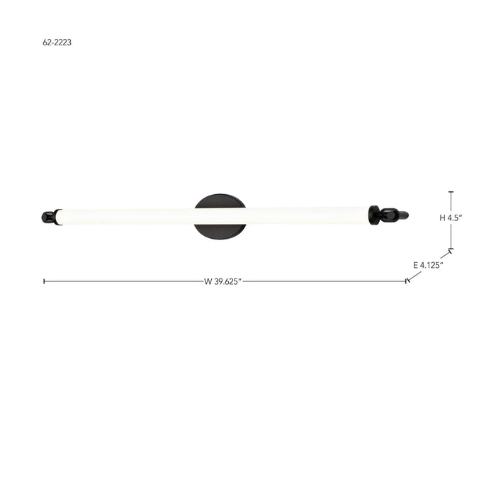 Vanity Nuvo 62-2223 Edgeworth - 40 Inch LED Vanity - Matte Black - Acrylic Lens Nuvo