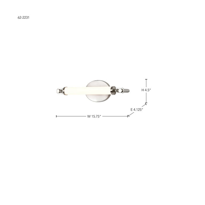 Vanity Nuvo 62-2231 Edgeworth - 16 Inch LED Vanity - Brushed Nickel - Acrylic Lens Nuvo