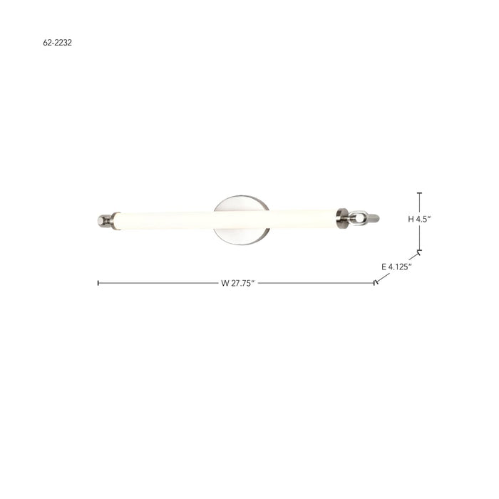Vanity Nuvo 62-2232 Edgeworth - 28 Inch LED Vanity - Brushed Nickel - Acrylic Lens Nuvo