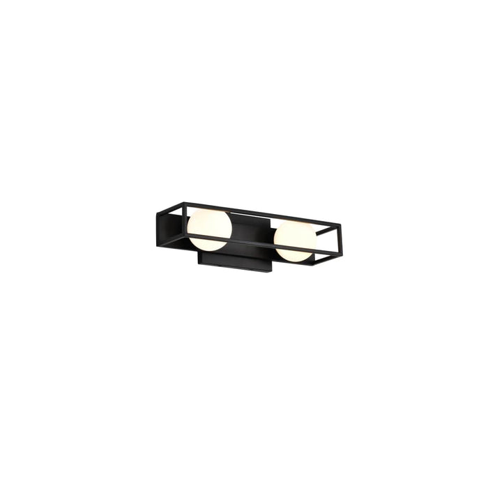 Vanity Nuvo 62-2242 Jenkins - 16 Inch 2 Light LED Vanity - Matte Black with Frosted Glass Nuvo