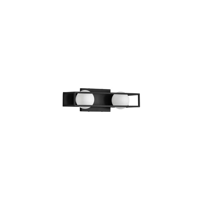 Vanity Nuvo 62-2242 Jenkins - 16 Inch 2 Light LED Vanity - Matte Black with Frosted Glass Nuvo
