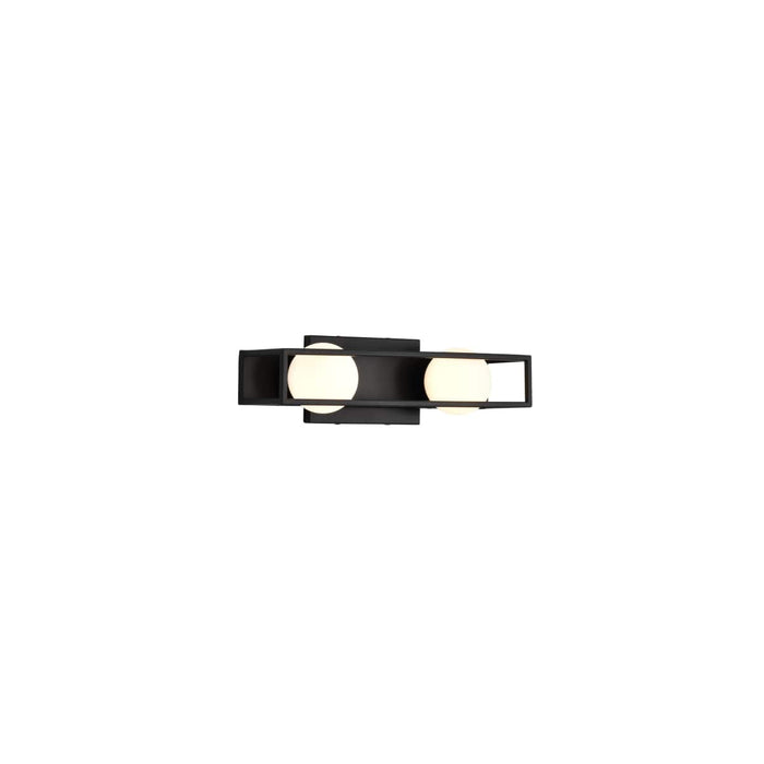 Vanity Nuvo 62-2242 Jenkins - 16 Inch 2 Light LED Vanity - Matte Black with Frosted Glass Nuvo