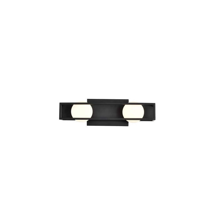 Vanity Nuvo 62-2242 Jenkins - 16 Inch 2 Light LED Vanity - Matte Black with Frosted Glass Nuvo
