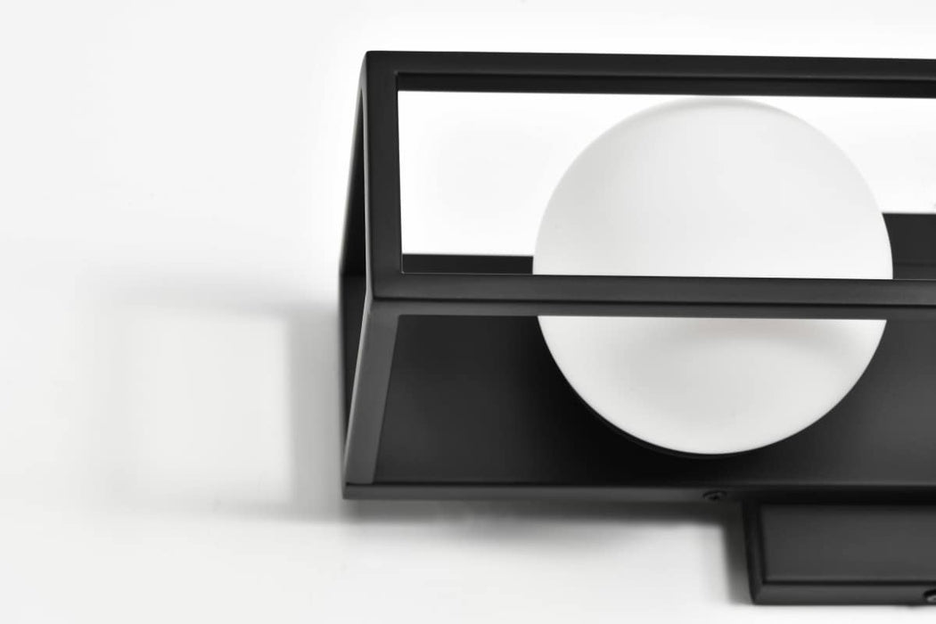 Vanity Nuvo 62-2242 Jenkins - 16 Inch 2 Light LED Vanity - Matte Black with Frosted Glass Nuvo
