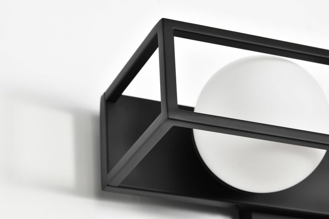 Vanity Nuvo 62-2242 Jenkins - 16 Inch 2 Light LED Vanity - Matte Black with Frosted Glass Nuvo