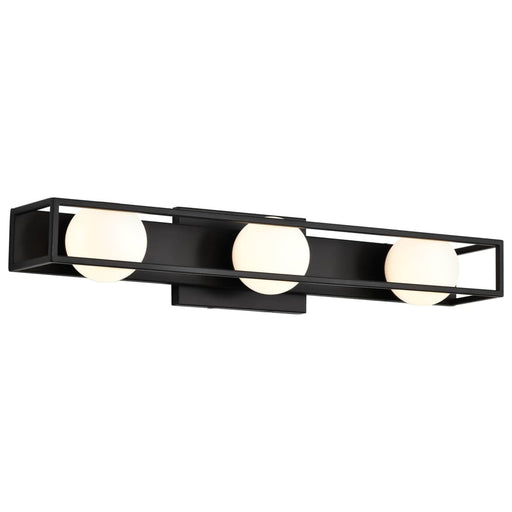 Vanity Nuvo 62-2243 Jenkins - 24 Inch 3 Light LED Vanity - Matte Black with Frosted Glass Nuvo