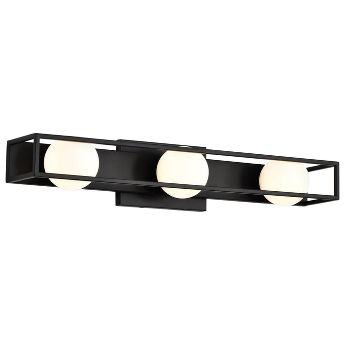Vanity Nuvo 62-2243 Jenkins - 24 Inch 3 Light LED Vanity - Matte Black with Frosted Glass Nuvo