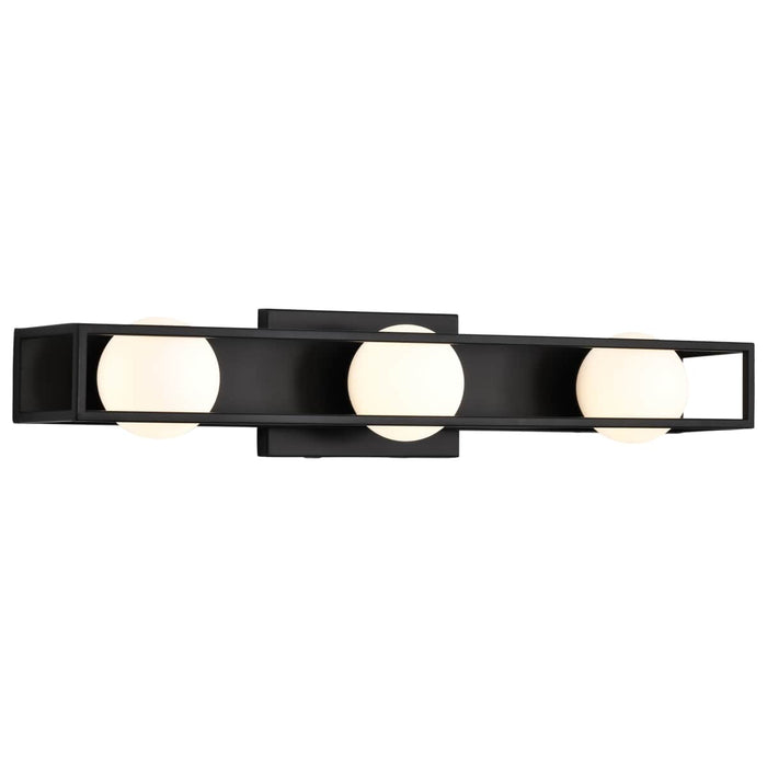 Vanity Nuvo 62-2243 Jenkins - 24 Inch 3 Light LED Vanity - Matte Black with Frosted Glass Nuvo