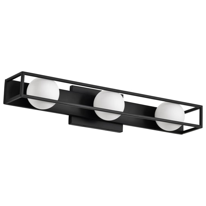 Vanity Nuvo 62-2243 Jenkins - 24 Inch 3 Light LED Vanity - Matte Black with Frosted Glass Nuvo