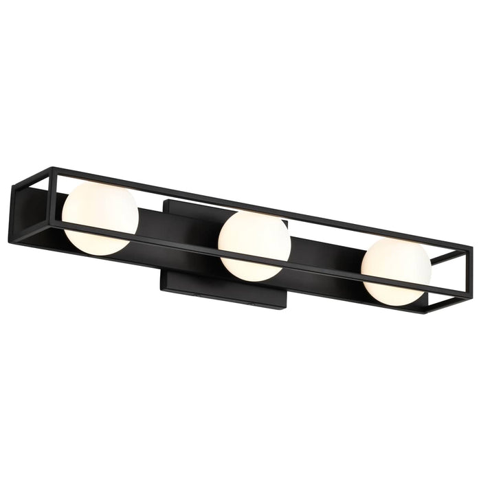Vanity Nuvo 62-2243 Jenkins - 24 Inch 3 Light LED Vanity - Matte Black with Frosted Glass Nuvo